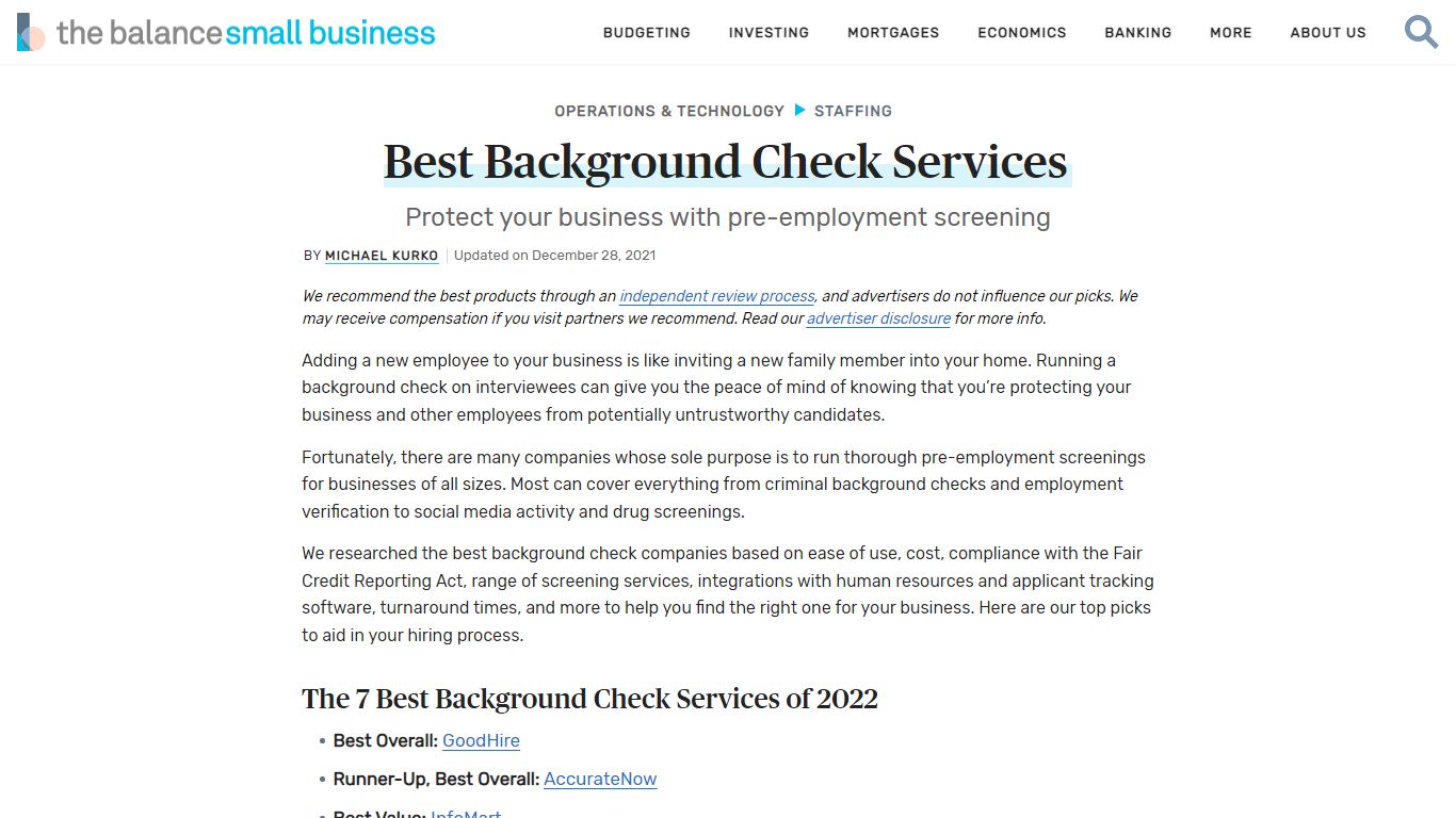 The 7 Best Background Check Services of 2022 - The Balance Small Business